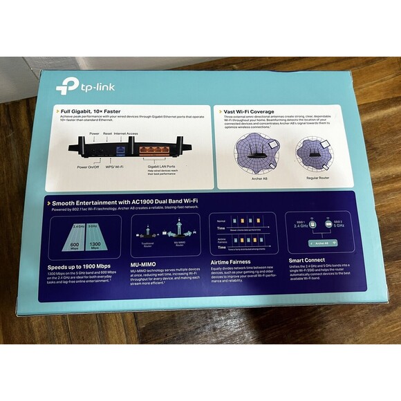 TP-LINK AC1900 (1900Mbps, 4 Port) Wireless Technology Router (ARCHERA8) - Picture 4 of 4